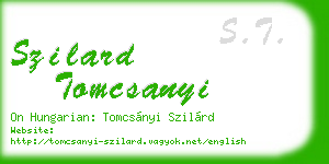 szilard tomcsanyi business card
