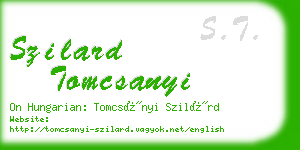 szilard tomcsanyi business card